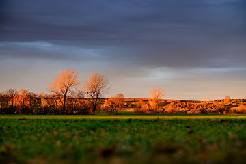 Image showing Landscape of Maisach at Sunset