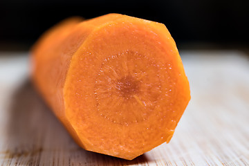 Image showing Closeup of orange sliced carot