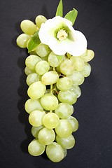 Image showing Green grapes on black