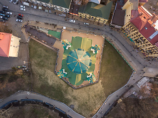 Image showing view from above of cathedral of St. Andrey Andreeivskaya church in Kyiv city, Ukraine