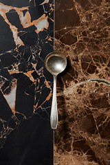 Image showing spoon on a marble background