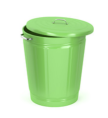 Image showing Green trash can