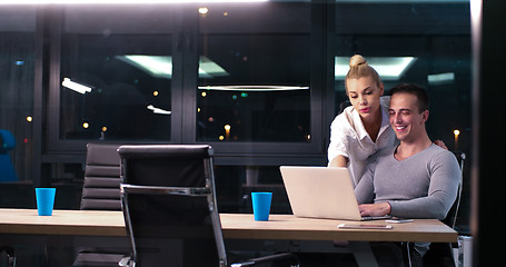 Image showing young designers in the night office