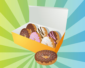 Image showing Box of donuts illustration