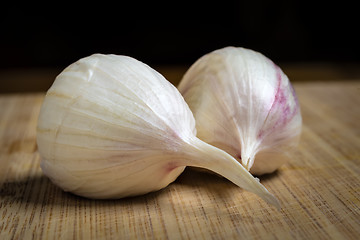 Image showing Closeup of two fresh garlic clove
