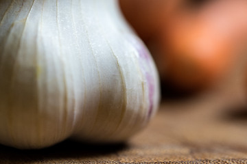 Image showing Closeup of fresh garlic