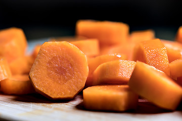 Image showing Closeup of orange carot slices