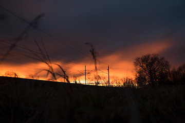 Image showing Landscape of Maisach at Sunset