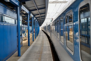 Image showing Railway station with passanger train