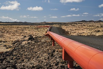 Image showing Pipeline in Iceland for geothermal power