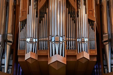 Image showing Church organ pipes