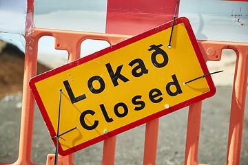 Image showing Closed road in Iceland