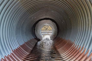 Image showing Round canal pipe inside