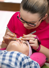 Image showing Eyelash extension in Beauty salon