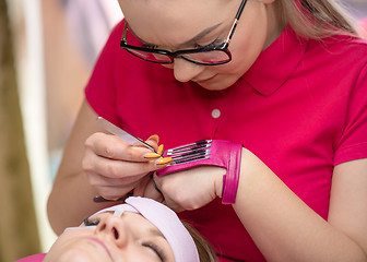 Image showing Eyelash extension in Beauty salon