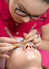 Image showing Eyelash extension in Beauty salon