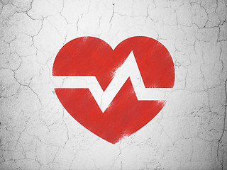 Image showing Medicine concept: Heart on wall background