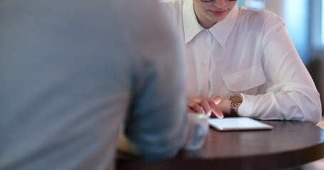 Image showing Startup Business Team At A Meeting at modern office building