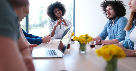 Image showing Multiethnic startup business team on meeting