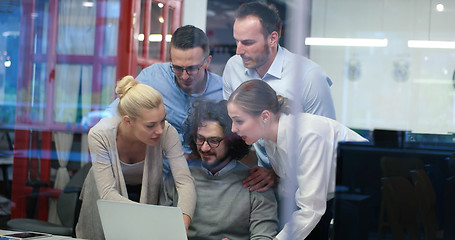 Image showing Startup Business Team At A Meeting at modern office building