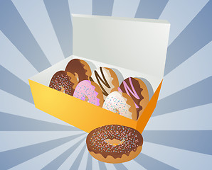 Image showing Box of donuts illustration