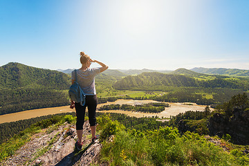 Image showing Woman in Altai mountain