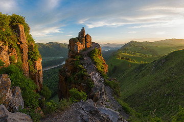 Image showing Beauty dawn in the mountains