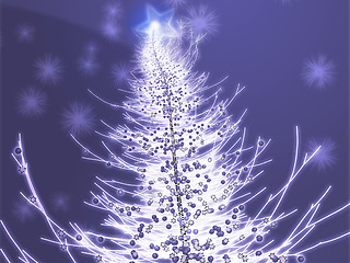 Image showing Sparkly christmas tree illustration