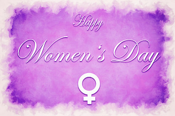 Image showing Illustration card with text Happy Women\'s Day