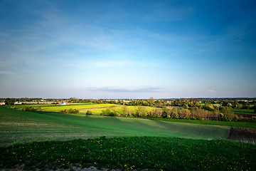 Image showing View to village Maisach at sunset