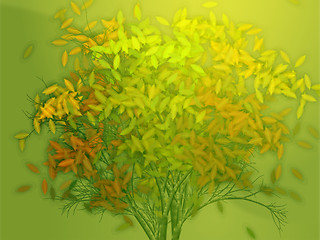 Image showing Tree with falling leaves, illustration