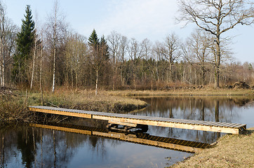 Image showing Small wooden footbridge