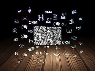 Image showing Business concept: Folder in grunge dark room
