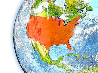Image showing USA on model of Earth