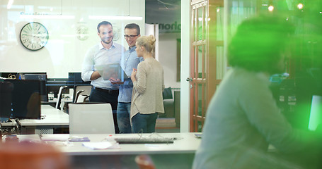 Image showing Startup Business Team At A Meeting at modern office building