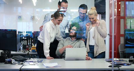 Image showing Startup Business Team At A Meeting at modern office building