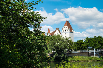 Image showing Image of bank of Danube with castle in Ingolstadt