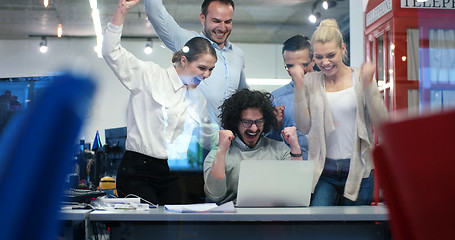 Image showing Startup Business Team At A Meeting at modern office building