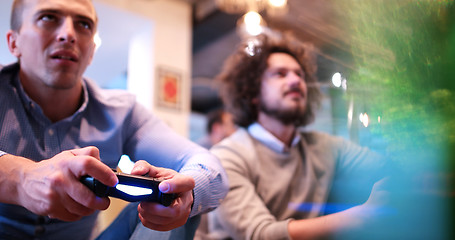 Image showing Office Workers Playing computer games