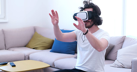 Image showing man using VR-headset glasses of virtual reality