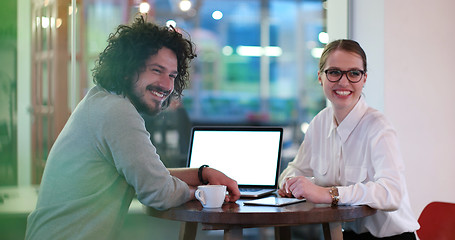 Image showing Business People Working With laptop in office