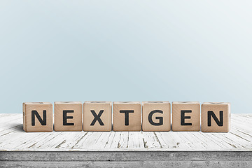 Image showing NextGen sign on a plank desk