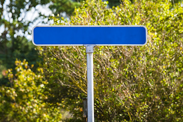 Image showing Blue street sign with no text