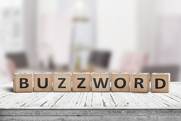 Image showing Buzzword made of wooden blocks on a table