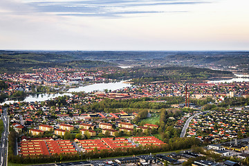 Image showing Silkeborg city in Denmark seen from above