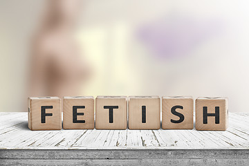 Image showing Fetish word on wooden cubes on a table