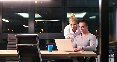 Image showing young designers in the night office