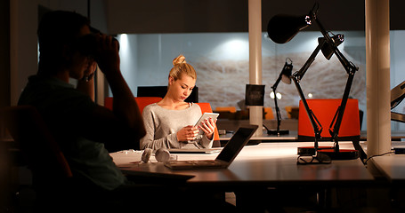 Image showing young designers in the night office