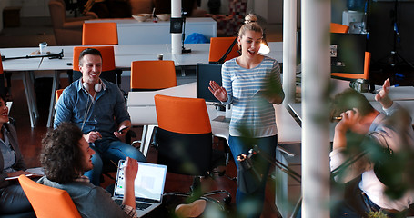 Image showing Startup Business Team At A Meeting at modern office building