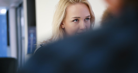 Image showing Multiethnic startup Business Team At A Meeting at modern office 